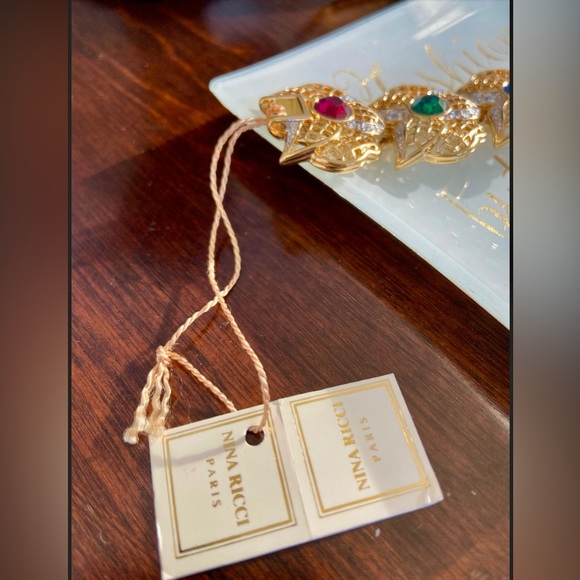 Vintage NWT! Nina Ricci Bracelet with Jewel Tone Crystals - Picture 6 of 7